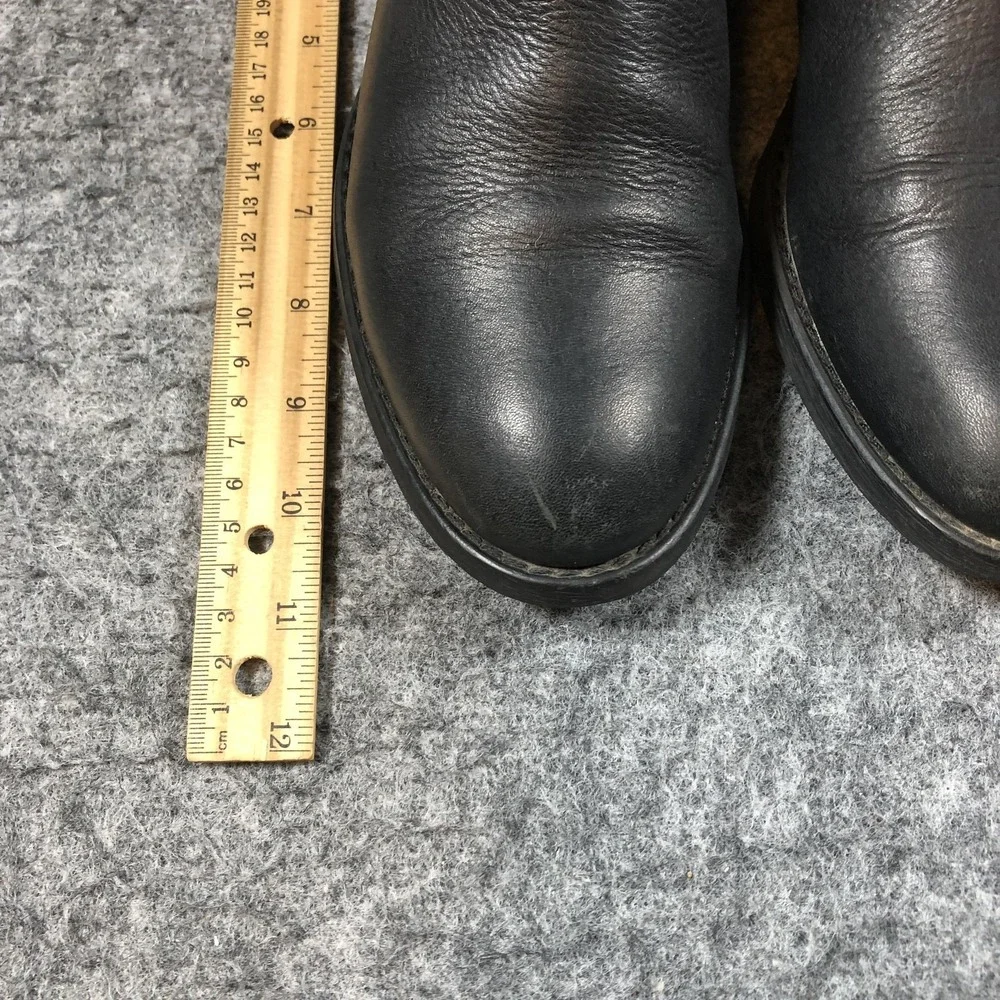 Madewell Ankle Boots‎ Womens 9.5 Black Leather Strap Pull On Low Heel 03827